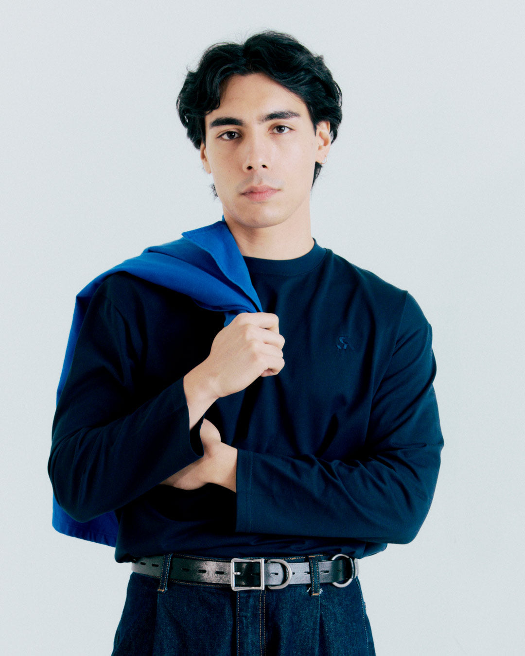 Long Sleeve Classic Logo Tee - Navy