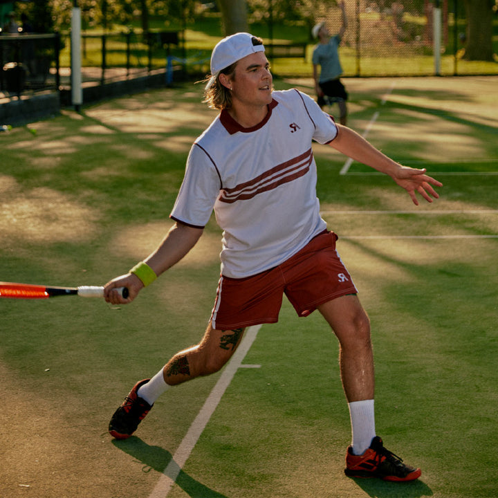 R.SPORT Tennis Shorts - Red/White