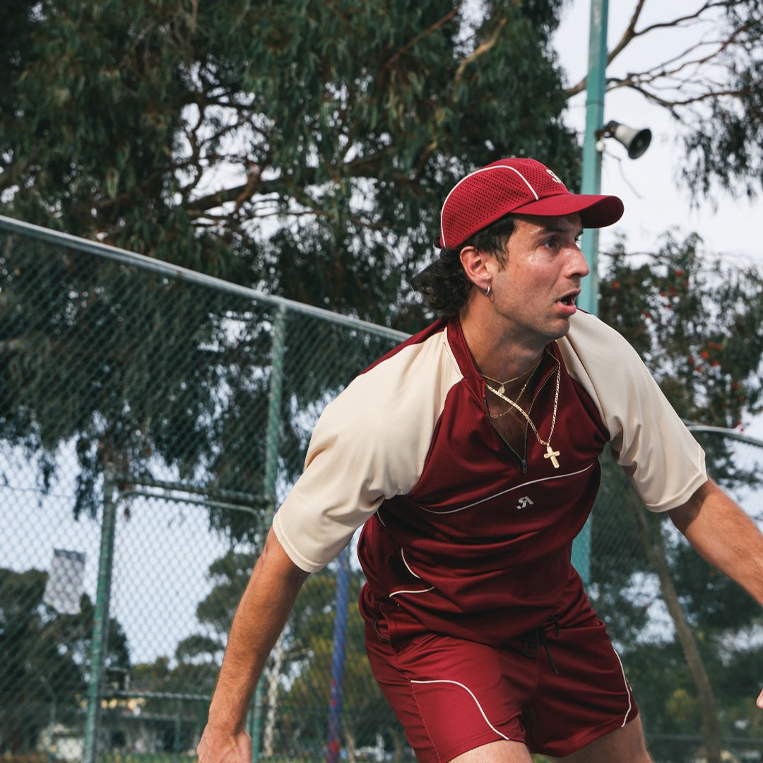 R.SPORT Tennis Hat - Maroon/Cream