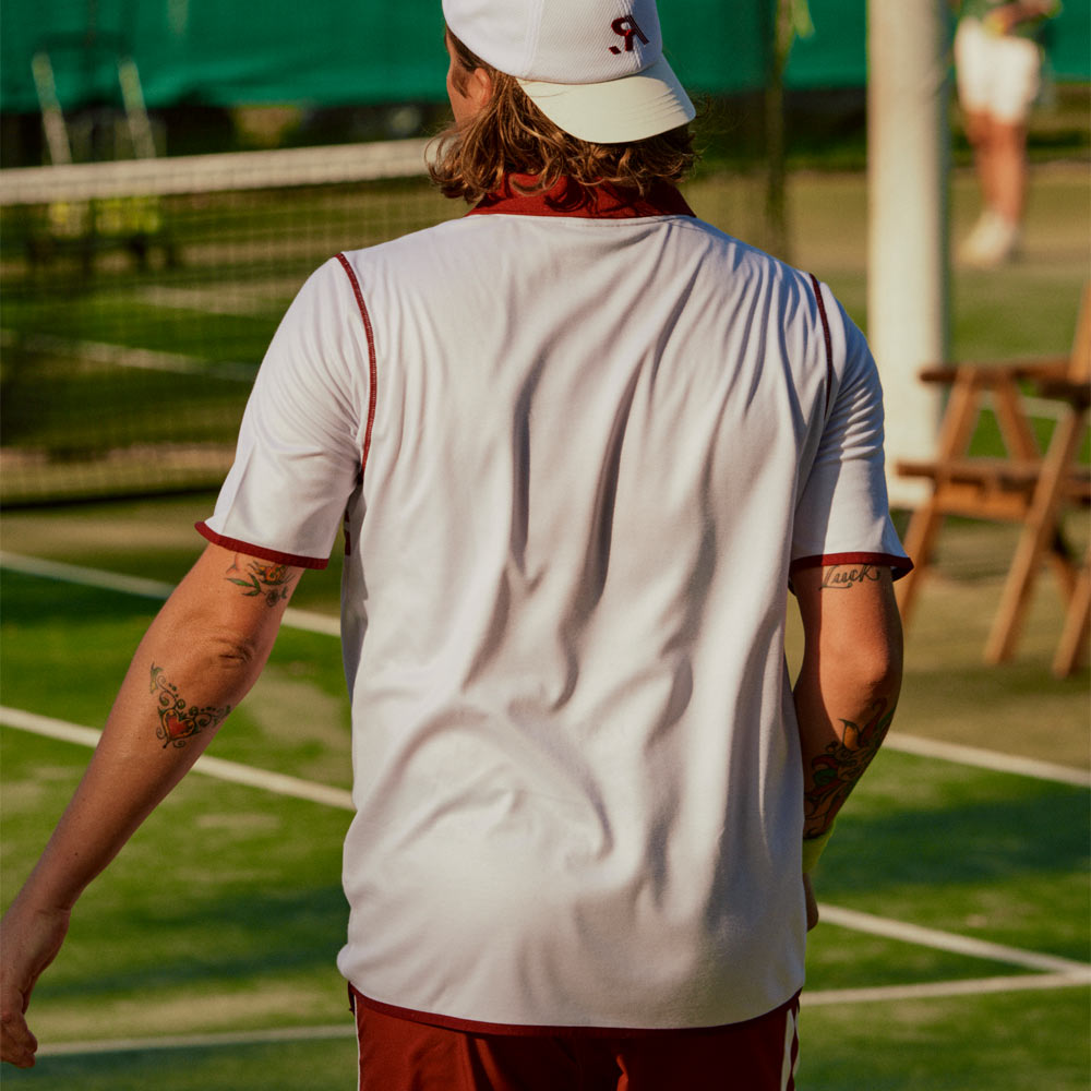 R.SPORT Tennis Polo Top - White/Red