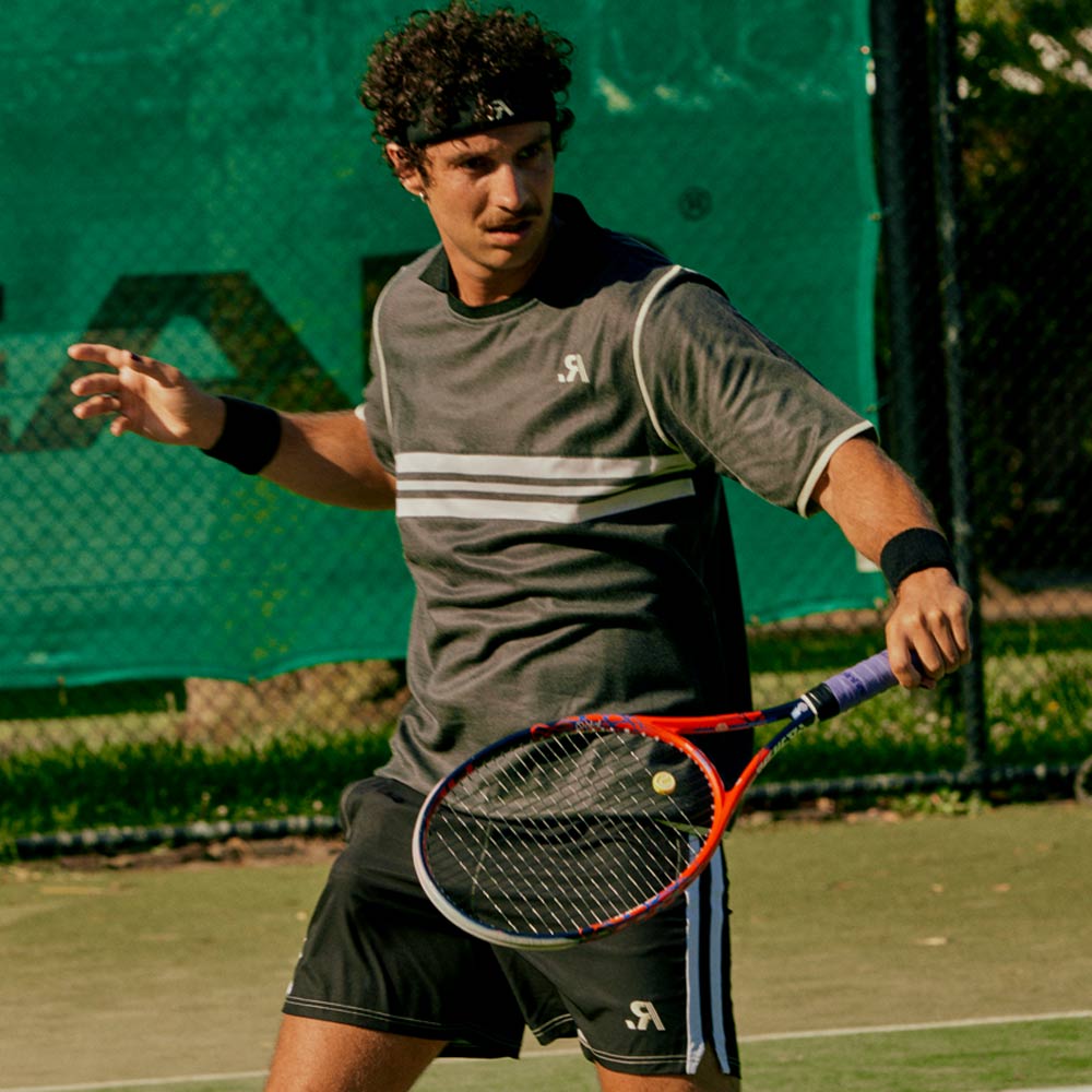 R.SPORT Tennis Polo Top - Black/White