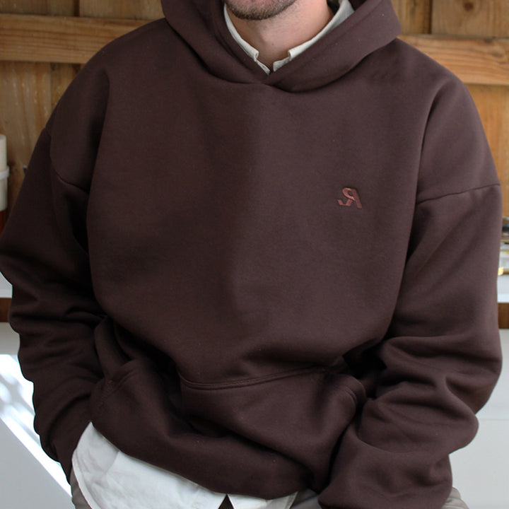 R.SPORT Classic Logo Hoodie - Chocolate Brown
