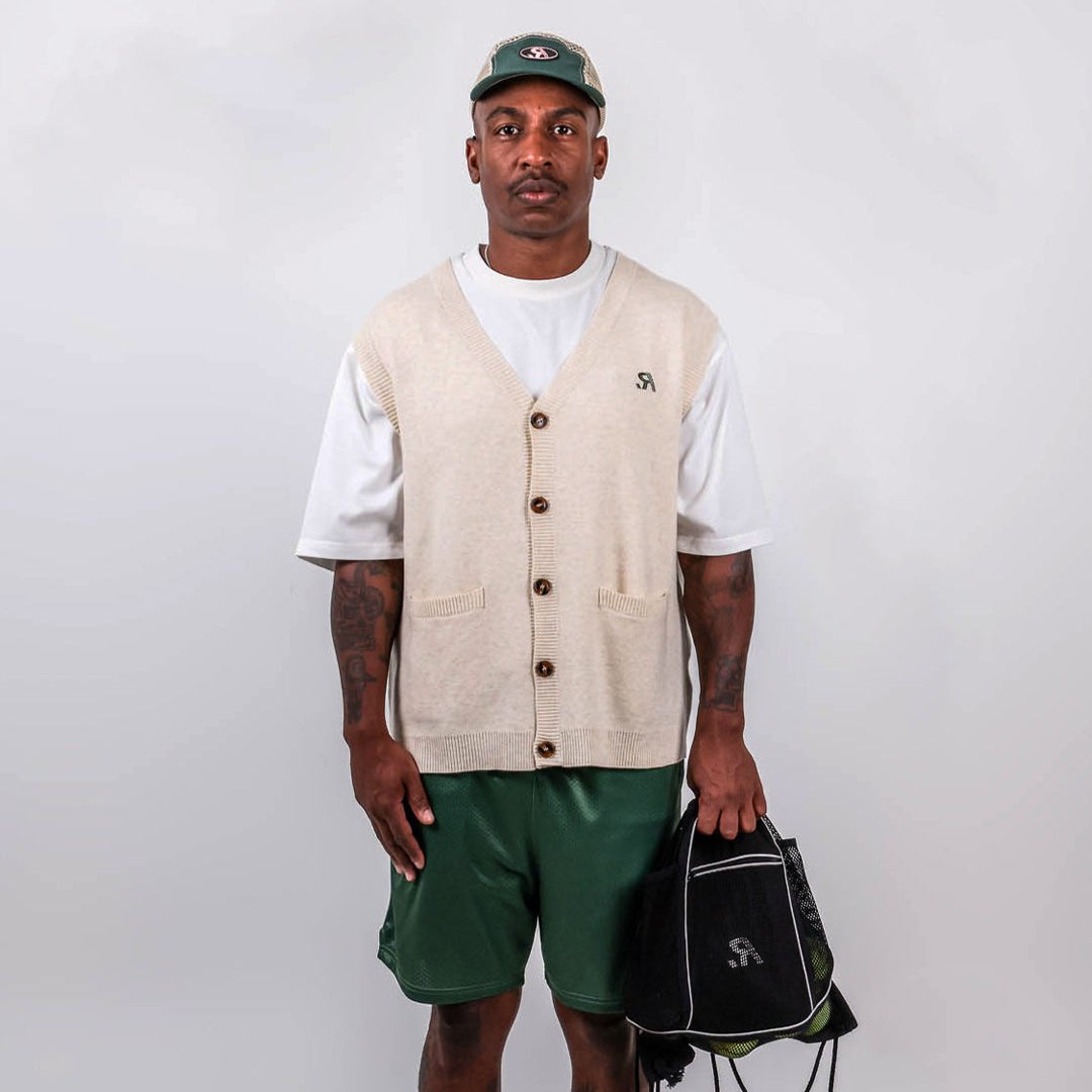 Buttoned Knit Vest - Cannoli Cream