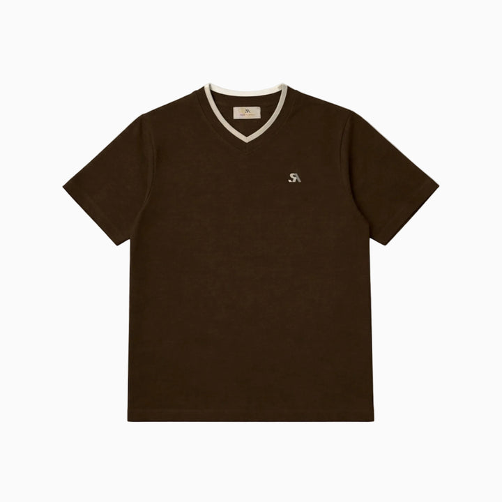 R.SPORT V-neck Short Sleeve Tee - Brown