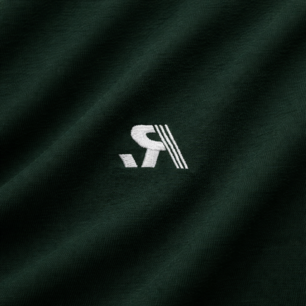 R.SPORT V-neck Long Sleeve Tee - Forest Green