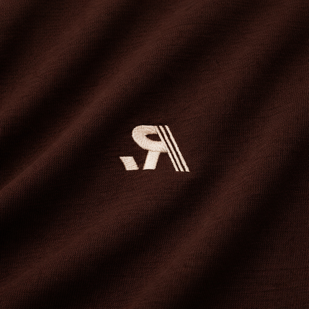 R.SPORT V-neck Long Sleeve Tee - Brown