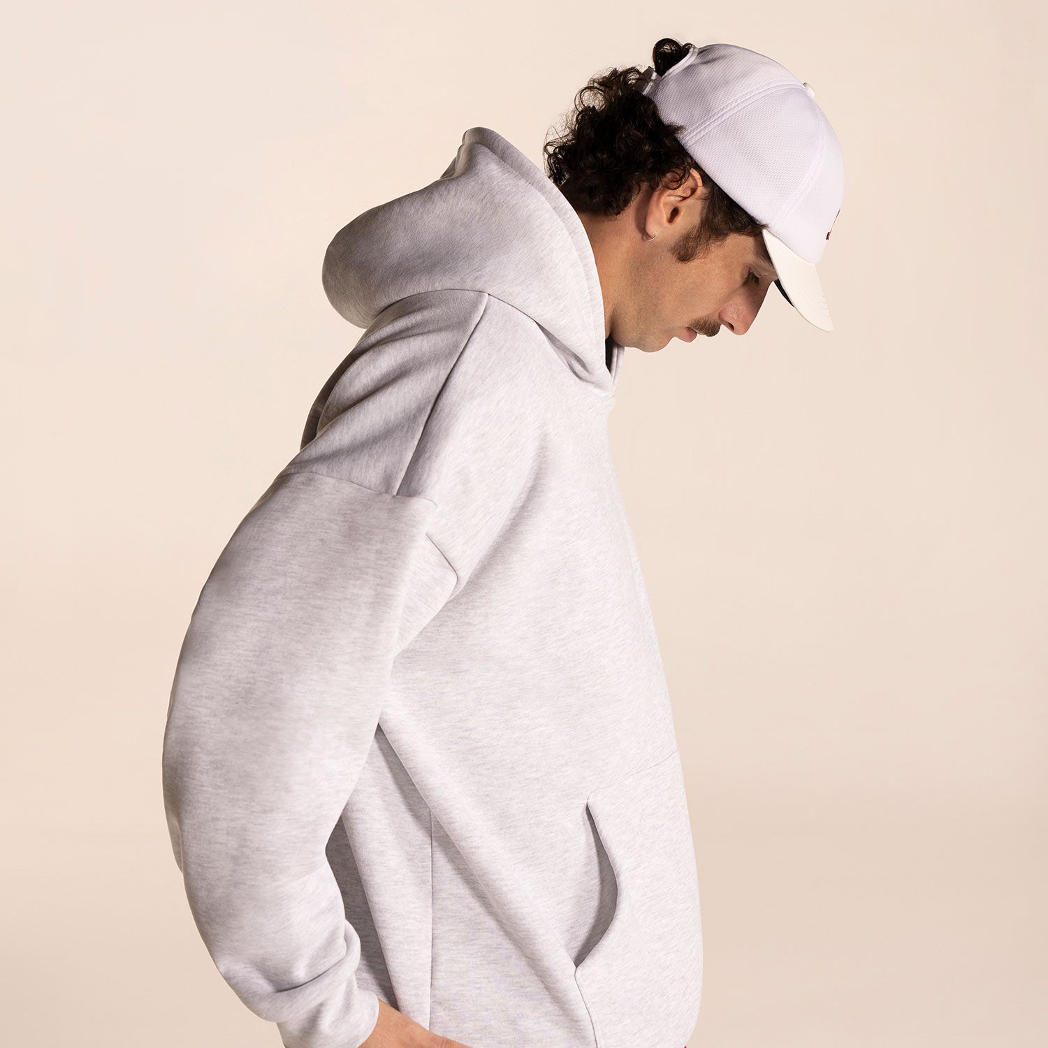 R.SPORT Classic Logo Hoodie - White Marle