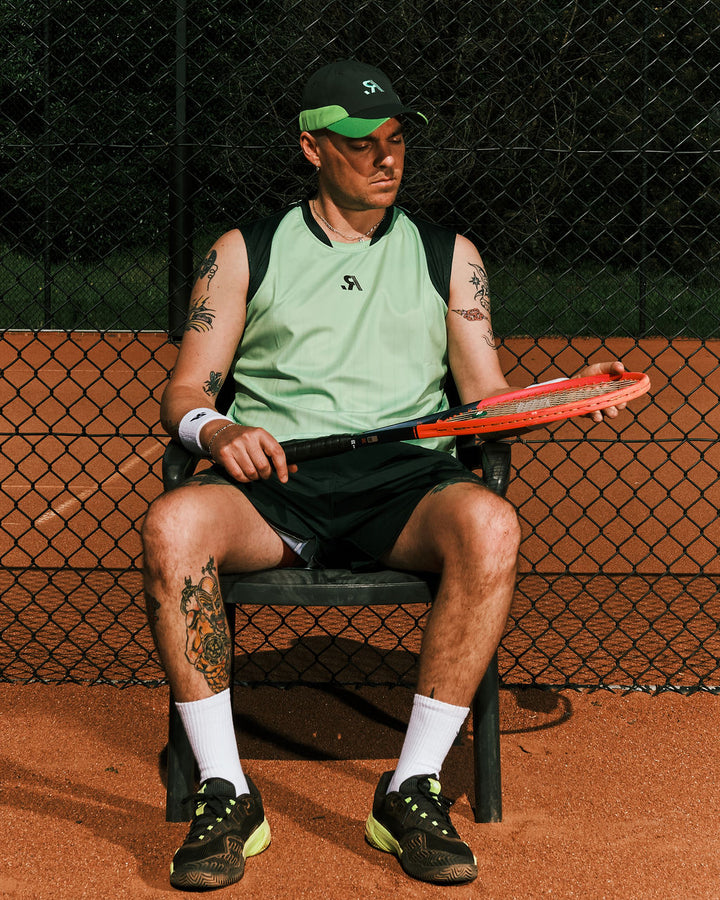 R.SPORT Tennis Sleeveless Top - Lime/Dark Green