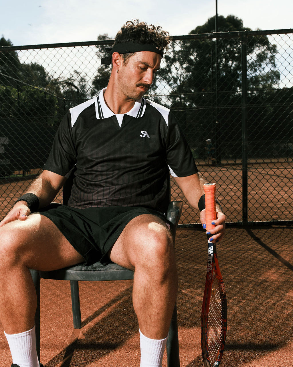 R.SPORT Tennis Polo - Black/White