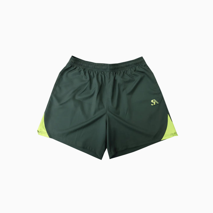 R.SPORT Tennis Shorts - Dark Green/Lime