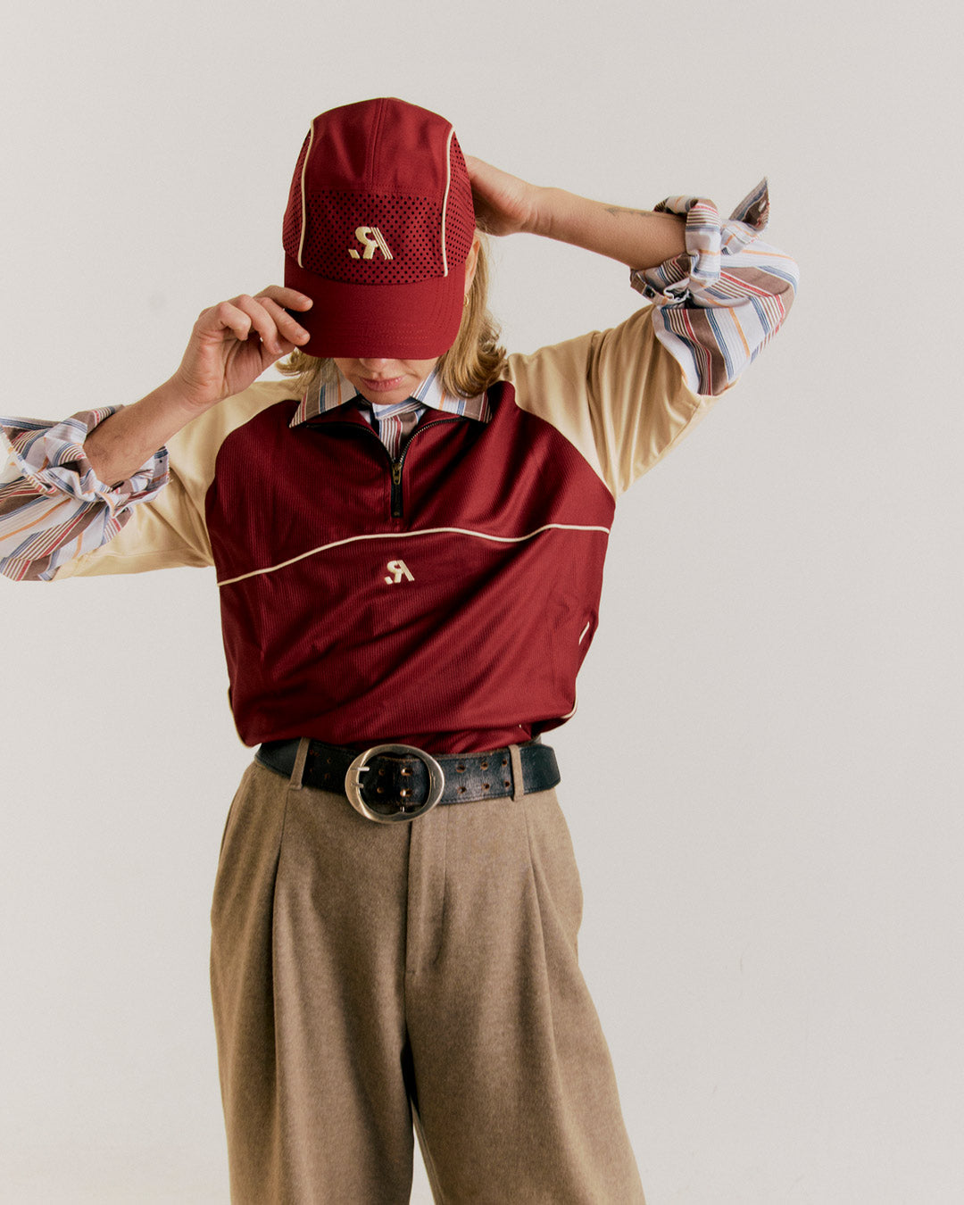 R.SPORT Tennis Hat - Maroon/Cream