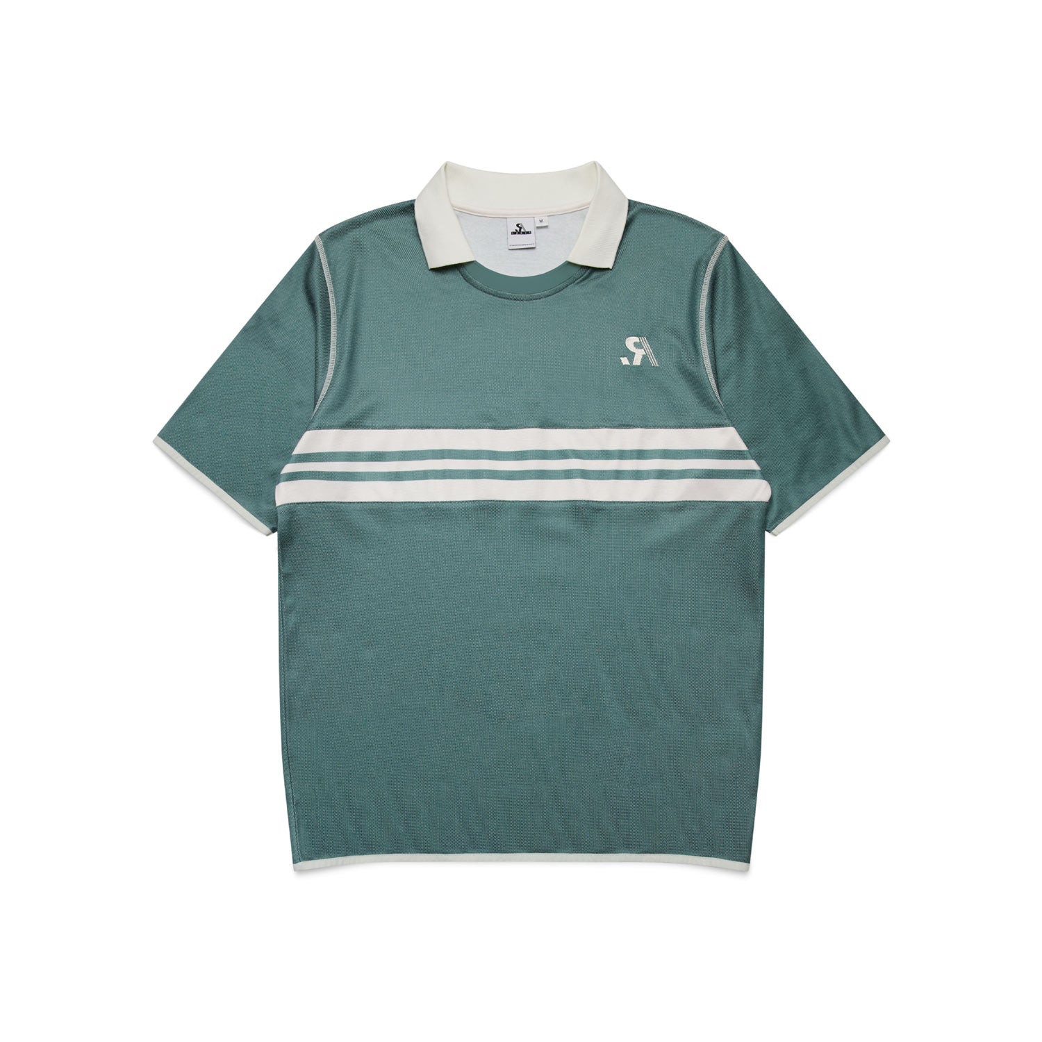 R.SPORT Tennis Polo Top - Green/Cream