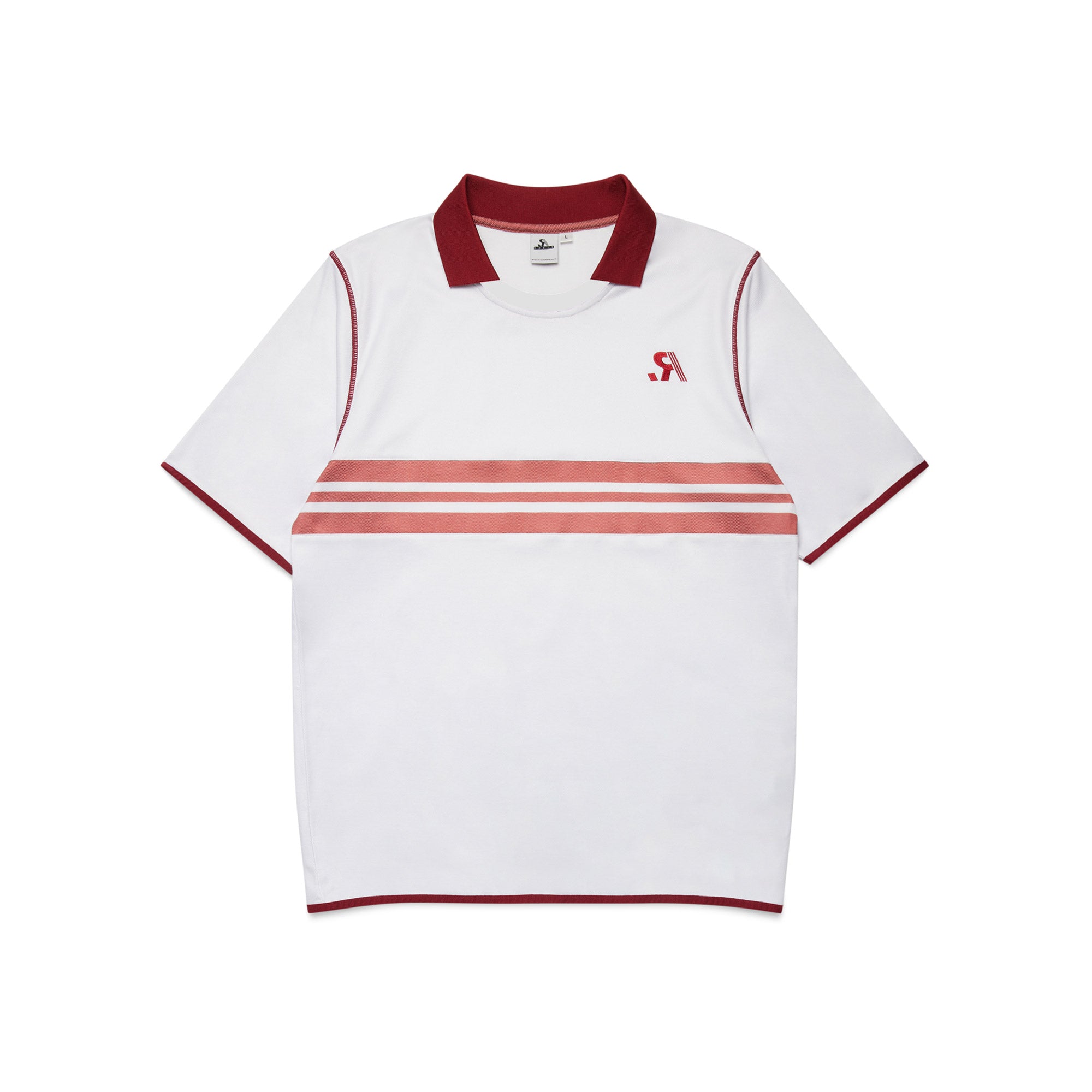 R.SPORT Tennis Polo Top - White/Red
