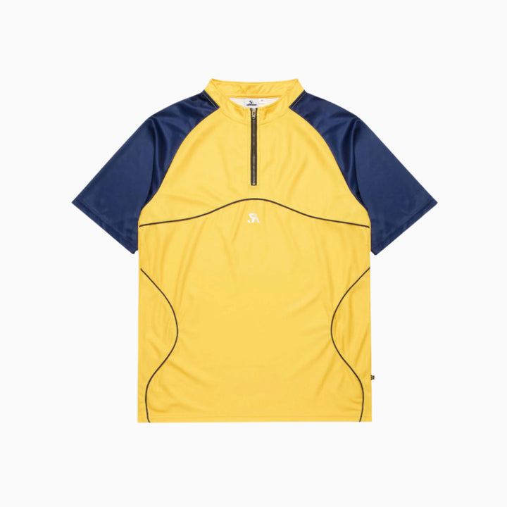 R.SPORT Tennis 1/4 Zip Top - Yellow/Navy