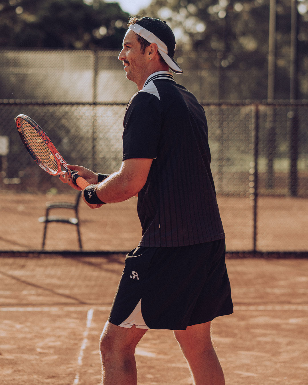 R.SPORT Tennis Shorts - Black/White