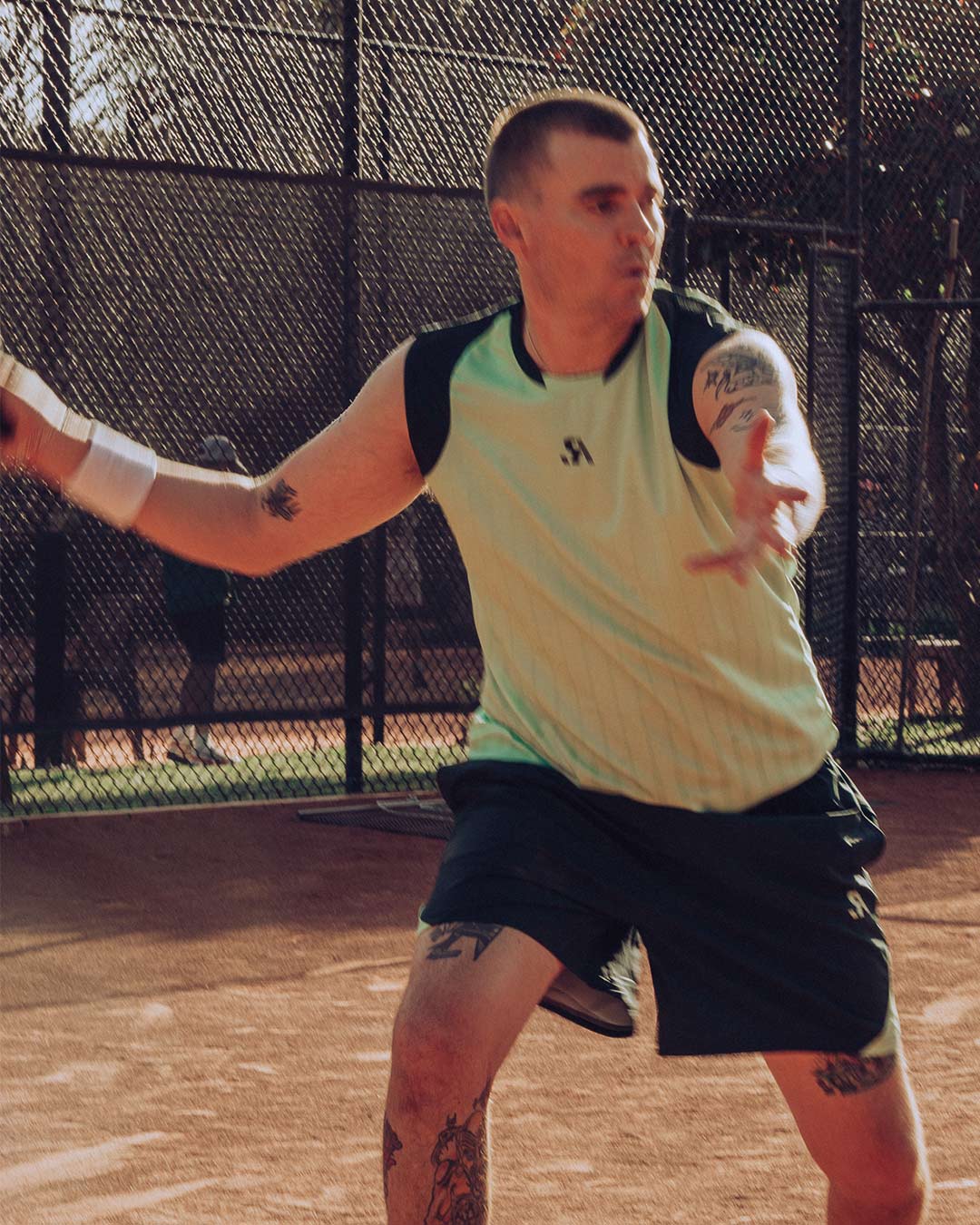 R.SPORT Tennis Shorts - Dark Green/Lime