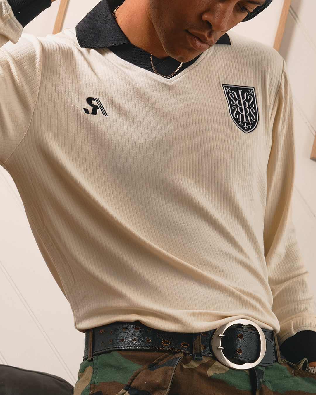 Ribbed Cotton Polo - Cream