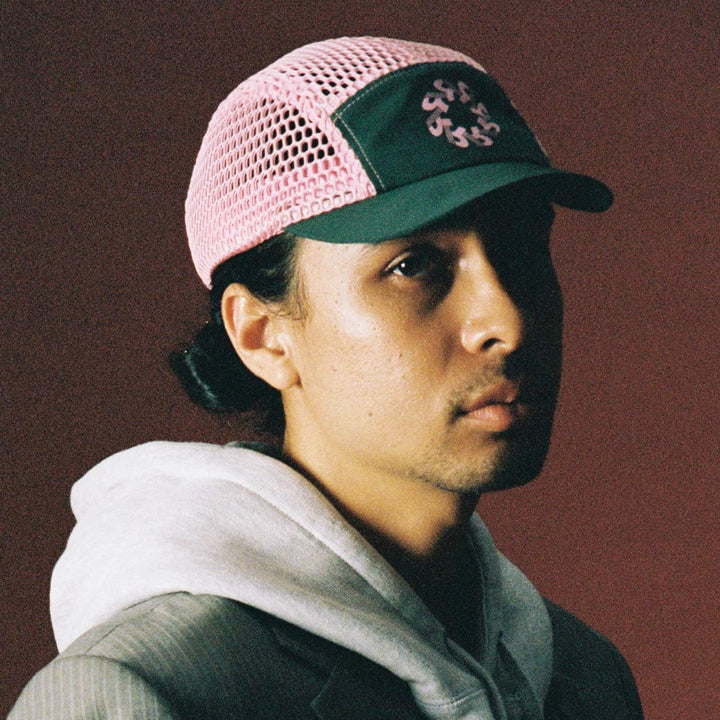 Ultra Mesh Cap - Forest Green & Pink