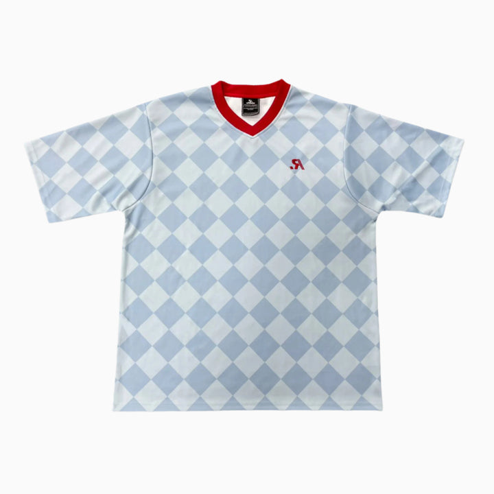 'Half Time' Training Top - Sky Blue Check