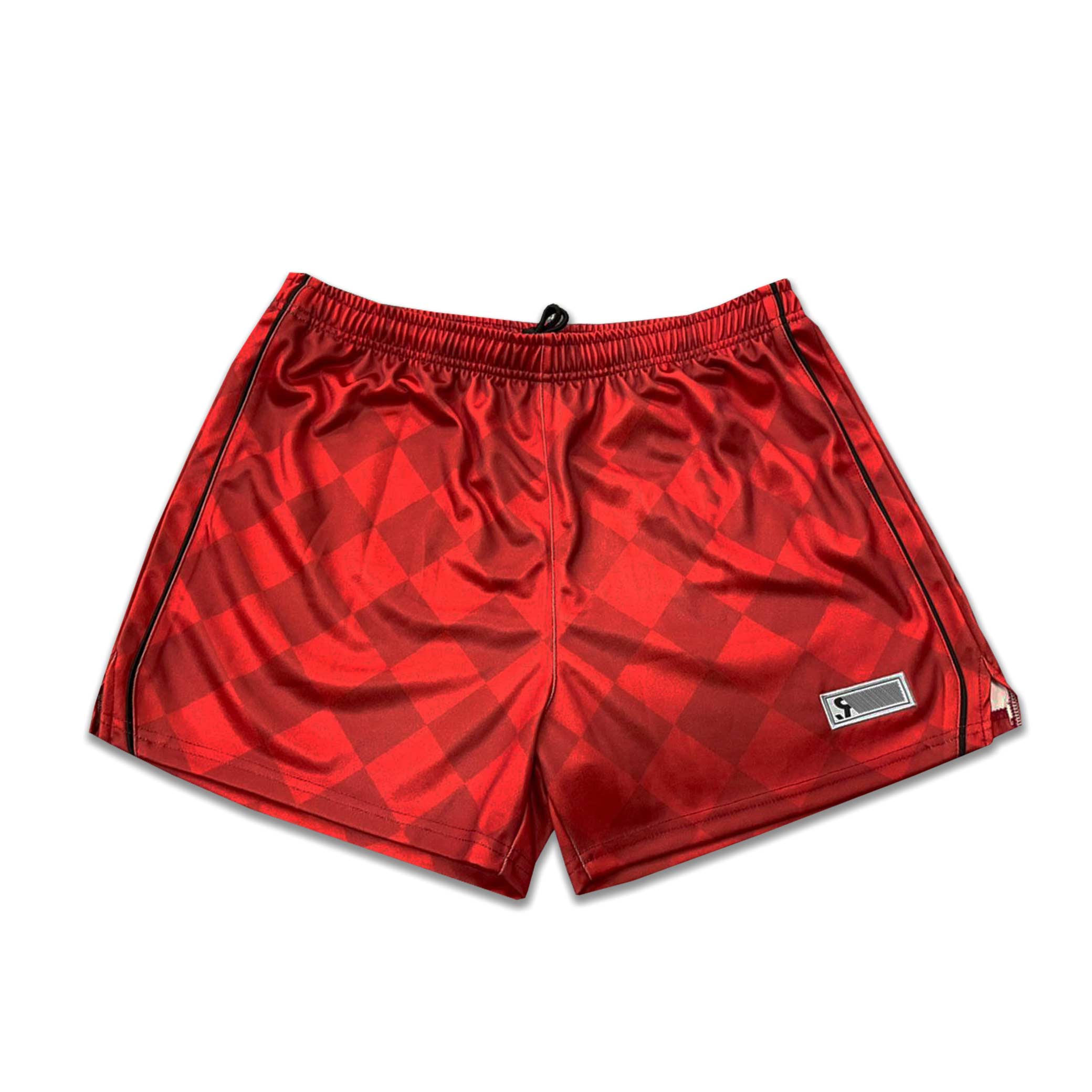 'Half Time' Match Day Shorts - Red Check