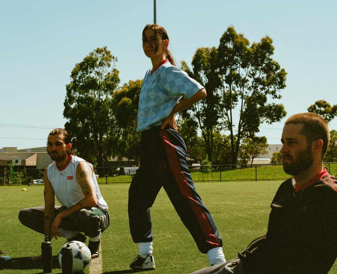 'Half Time' Training Top - Sky Blue Check