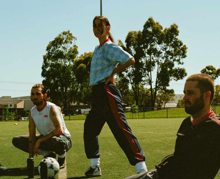 'Half Time' Training Top - Sky Blue Check