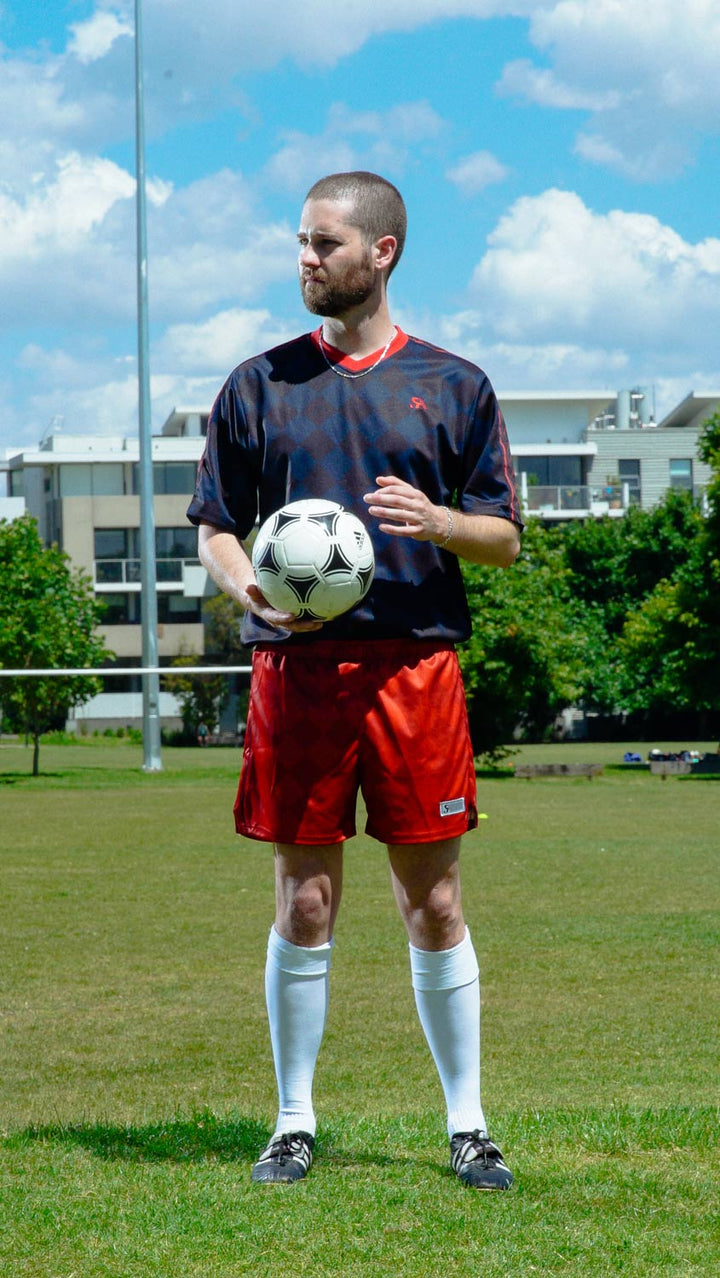 'Half Time' Training Top - Navy Check