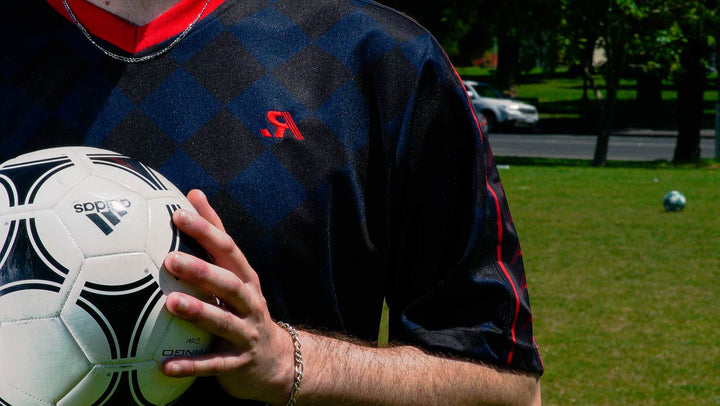 'Half Time' Training Top - Navy Check