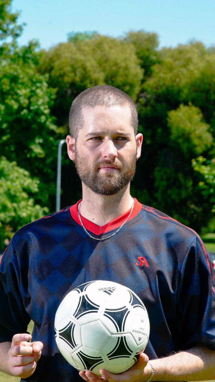 'Half Time' Training Top - Navy Check
